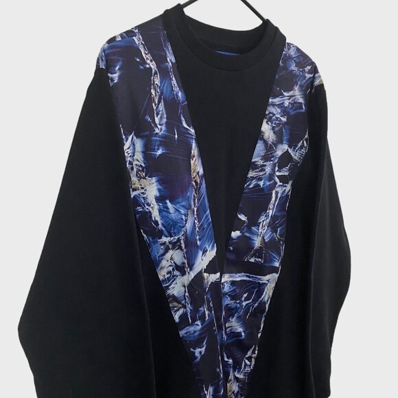 Études Printed Crewneck V Sweatshirt Pullover Black Men's Size Medium Streetwear - Picture 4 of 11